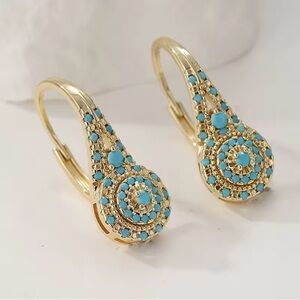 Free People Gold and Turquoise Earrings